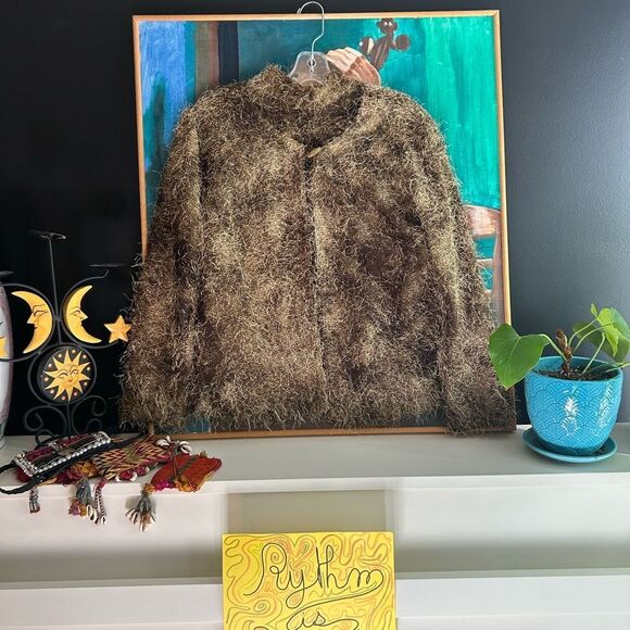 Joseph Ribkoff Textured Brown Sweater Vest Jacket Set 14 - Picture 7 of 16